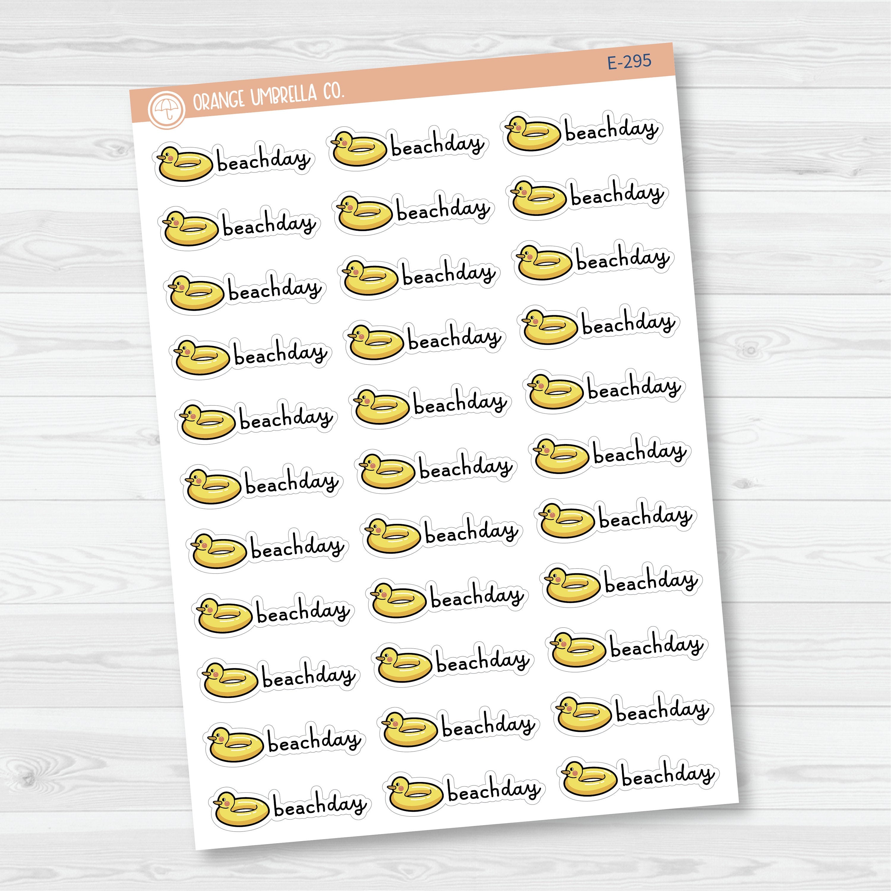 Beach Day with Ducky or Umbrella Planner Stickers | E-295 & E-296