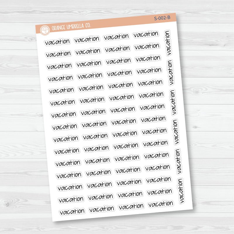 Vacation Script Planner Stickers | FJP | S-002