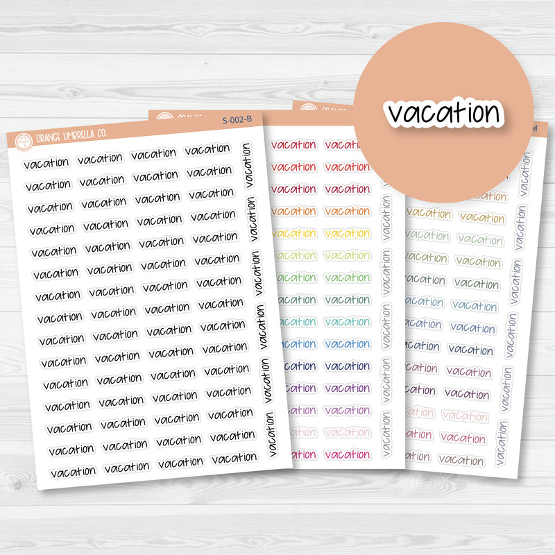 Vacation Script Planner Stickers | FJP | S-002