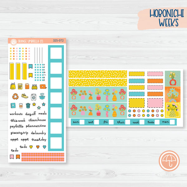 Bright Summer Floral Hobonichi Weeks Planner Kit Stickers | Sunny Days | 325-071