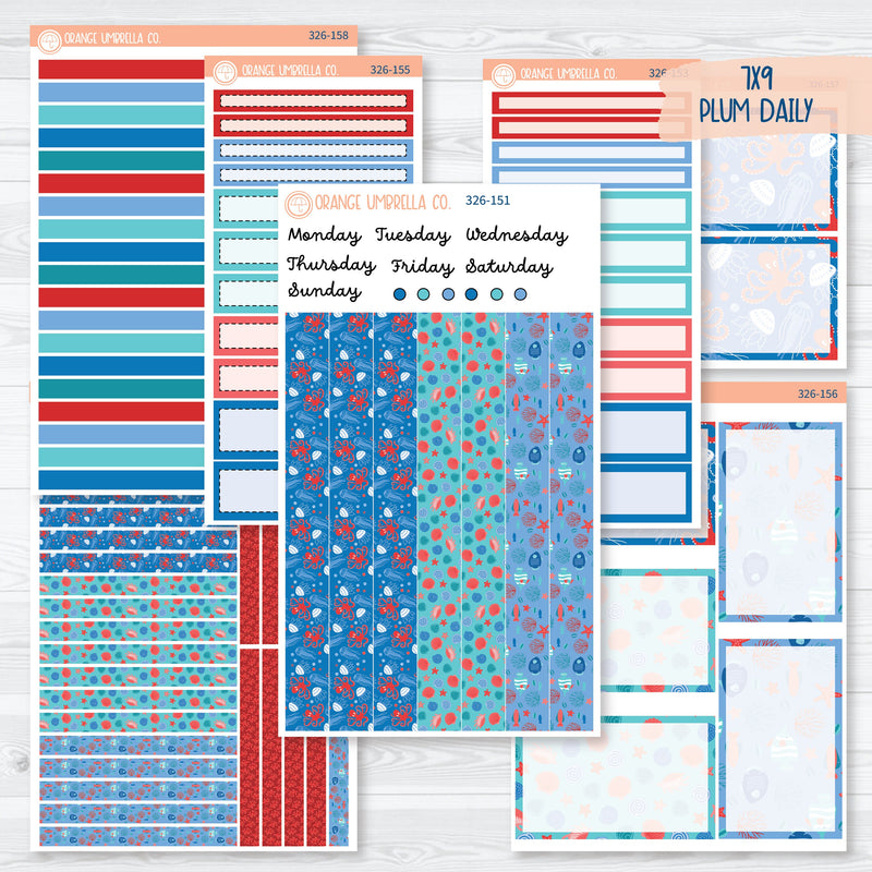 Underwater Ocean Kit | 7x9 Plum Daily Planner Kit Stickers | Go Fish 326-151