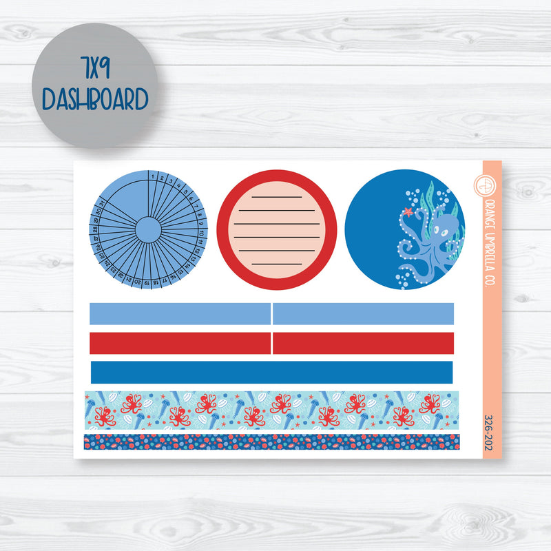 Underwater Ocean Sticker Kit | Plum Dashboards Planner Kit Stickers | Go Fish | 326-201