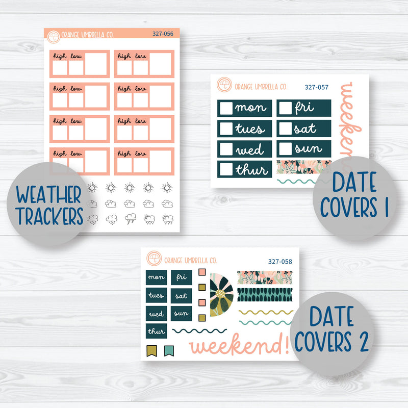 Tropical Floral | Hobonichi Cousin Planner Kit Stickers | Island Sunrise | 327-051
