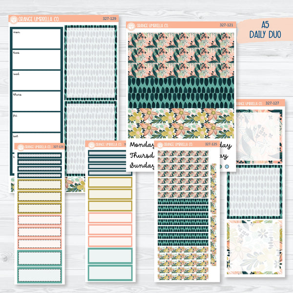 Tropical Floral Stickers | A5 Daily Duo Planner Kit Stickers | Island Sunrise | 327-121