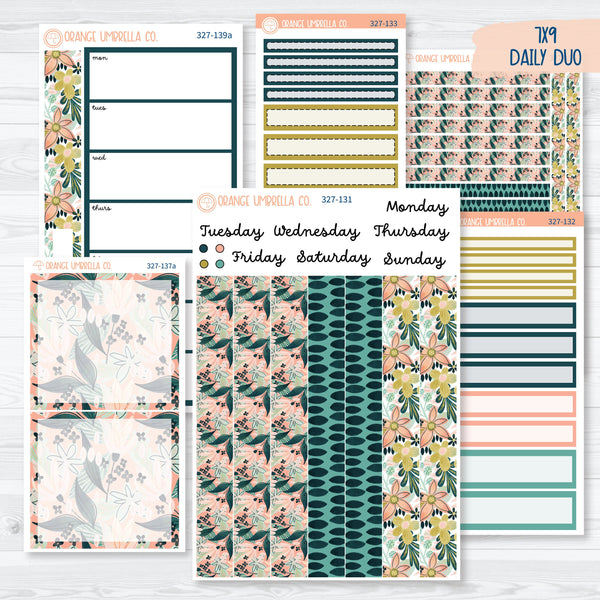 Tropical Floral Daily Kit | 7x9 Daily Duo Planner Kit Stickers | Island Sunrise | 327-131