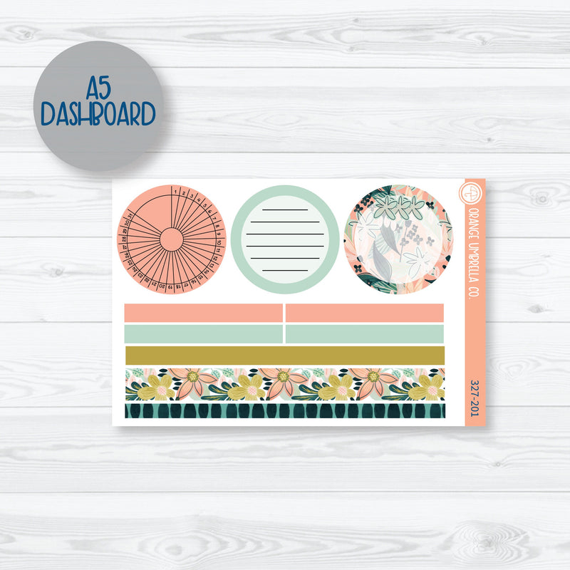 Tropical Floral Kit | Plum Dashboards Planner Kit Stickers | Island Sunrise | 327-201