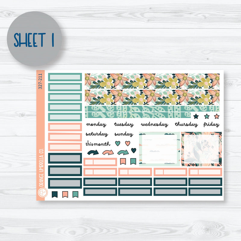 Tropical Floral Kit | A5 Plum Monthly Planner Kit Stickers | Island Sunrise | 327-211