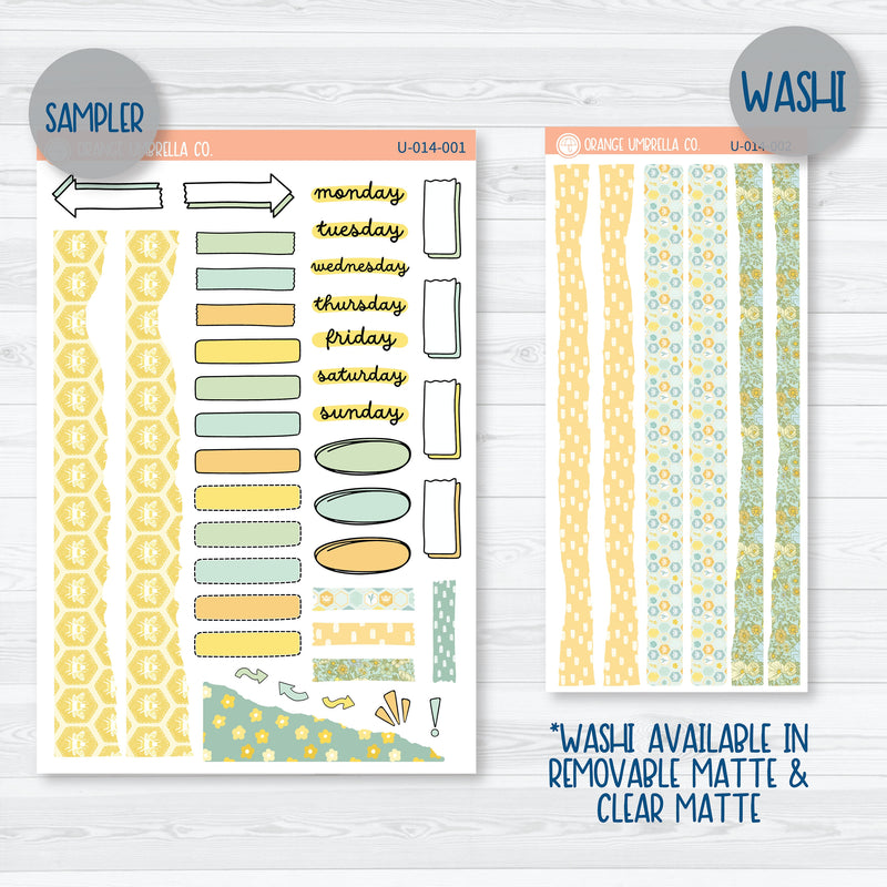 Summer Bees Universal Planner Kit | Journal Style Planner Kit Stickers | U-015