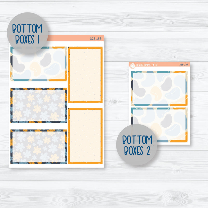 Blue & Yellow Floral Sticker Kit | 7x9 Plum Daily Planner Kit Stickers | Casual Friday | 328-151