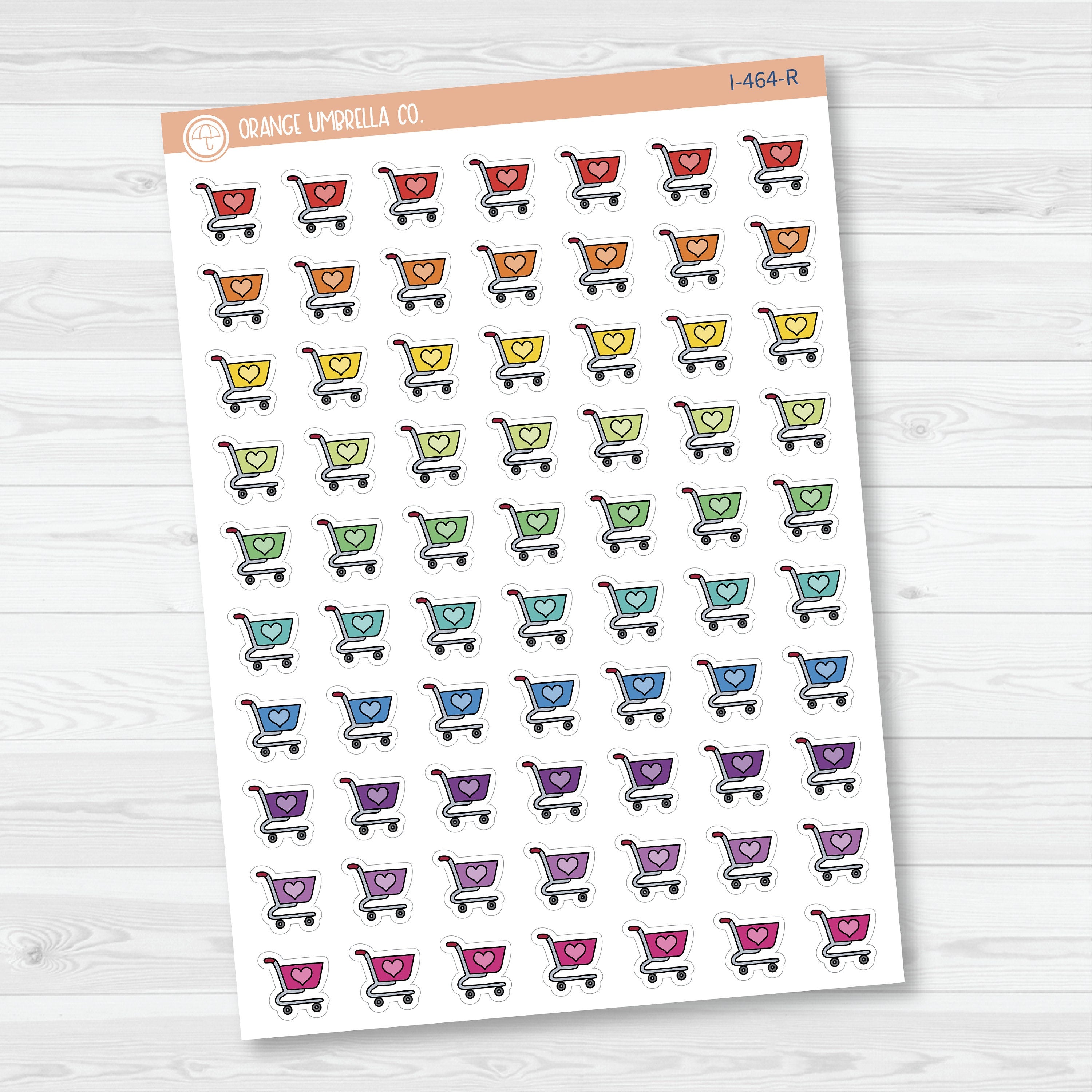Hand Doodled Shopping Cart Icon Planner Stickers | I-464