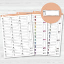 Dashed Meal Planning Stitched Labels Hobonichi Cousin Planner Stickers | L-512
