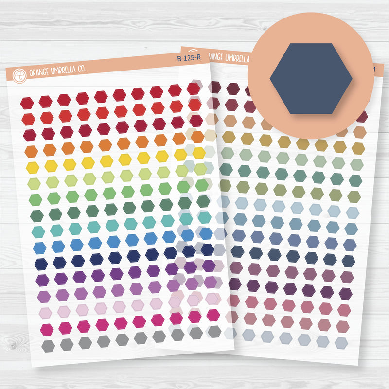 Hexagon - Tiny Planner Stickers | Clear Matte | B-125-CM