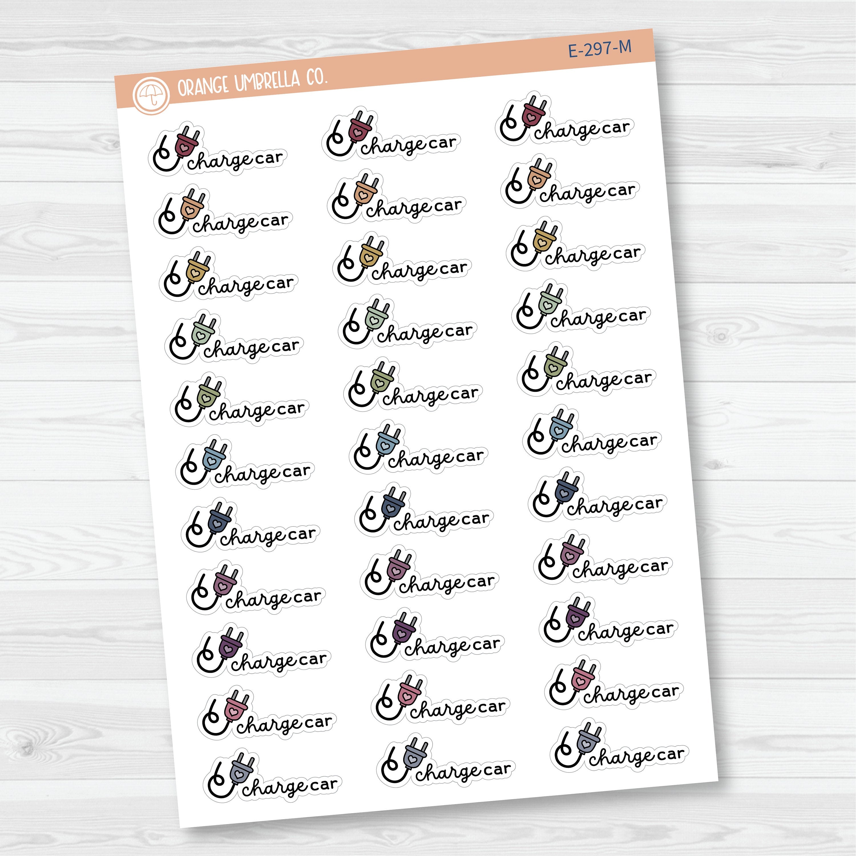 Charge Car Icon Script Planner Stickers and Labels | FC16 | E-297