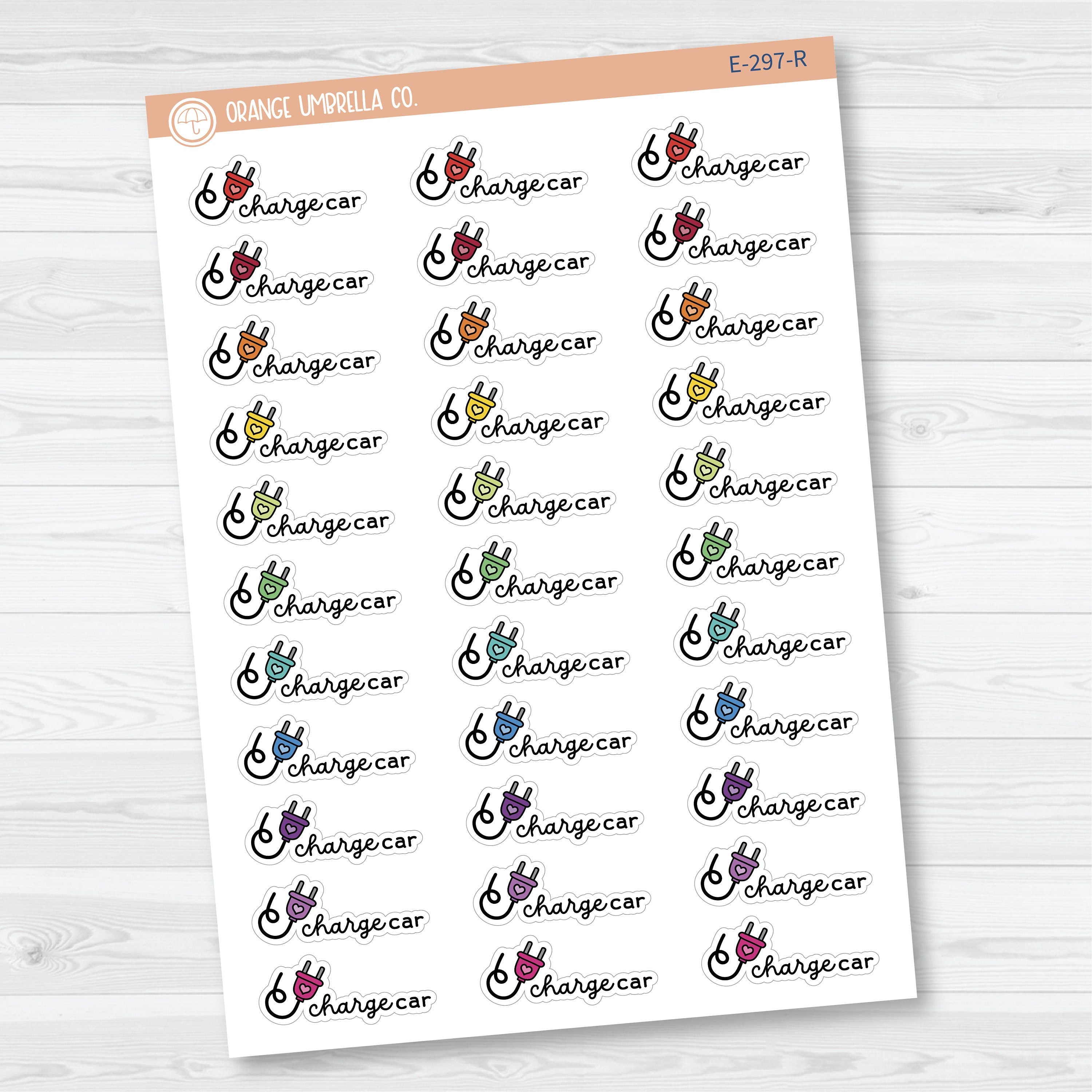 Charge Car Icon Script Planner Stickers and Labels | FC16 | E-297