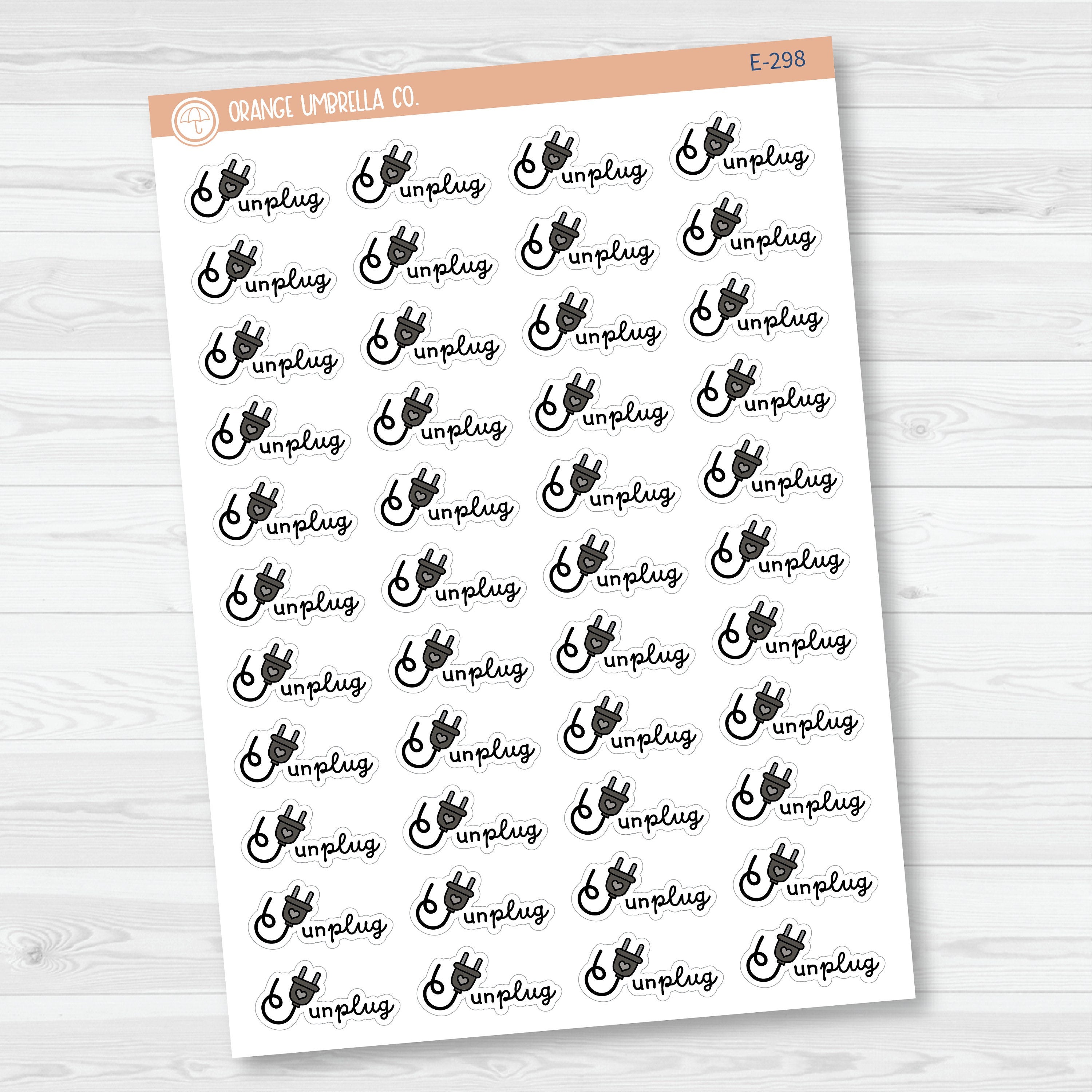 Unplug Planner Stickers | F16 | E-298