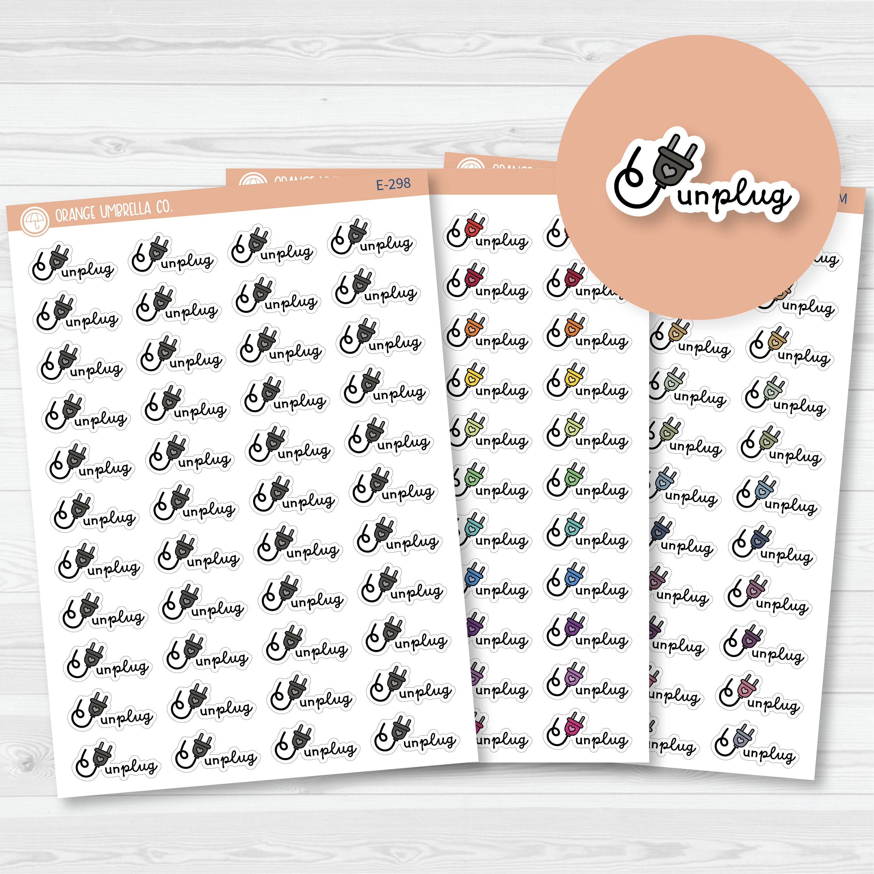Unplug Planner Stickers | F16 | E-298