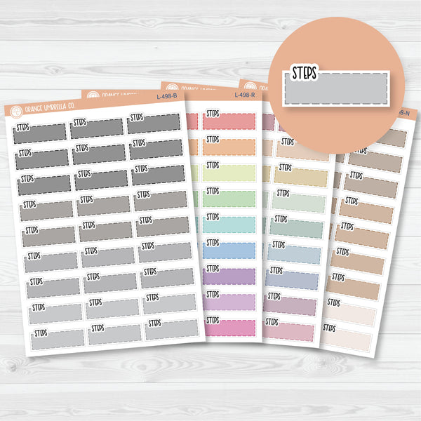 Steps Color Stitched Quarter Box Planner Stickers | L-498