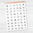 Hand Doodled Holiday Icons | Mini Icon Planner Stickers | I-469