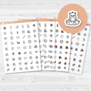 Hand Doodled Holiday Icons | Mini Icon Planner Stickers | I-469