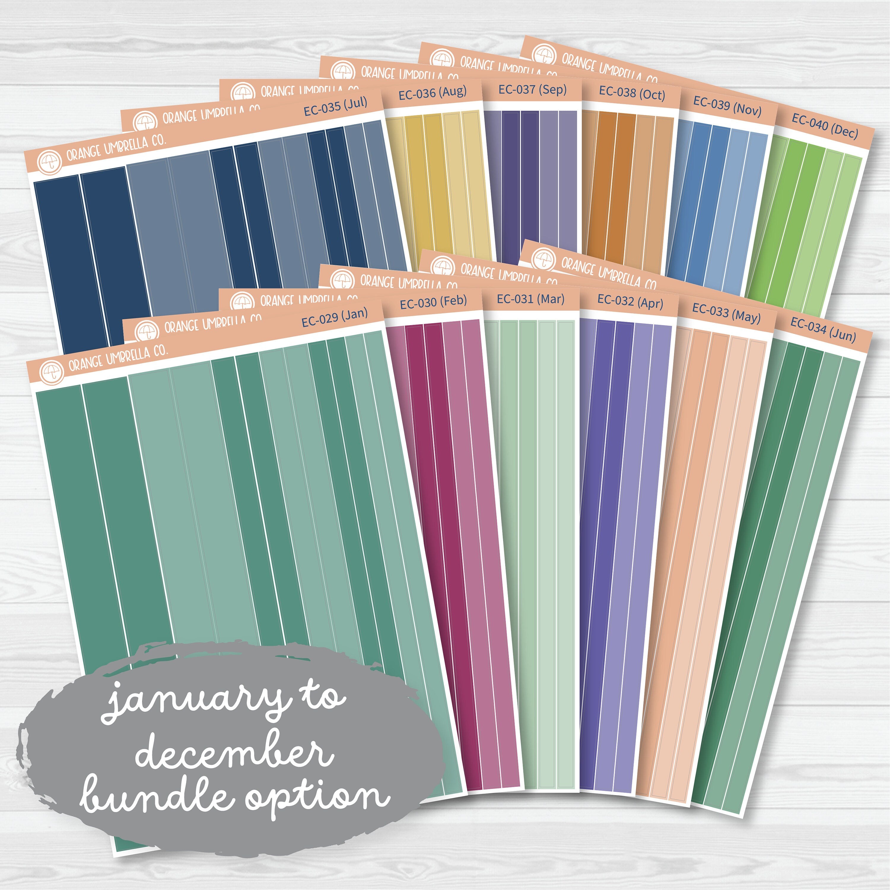 Erin Condren Washi Planner Stickers | Erin Condren Palette | EC-029-034