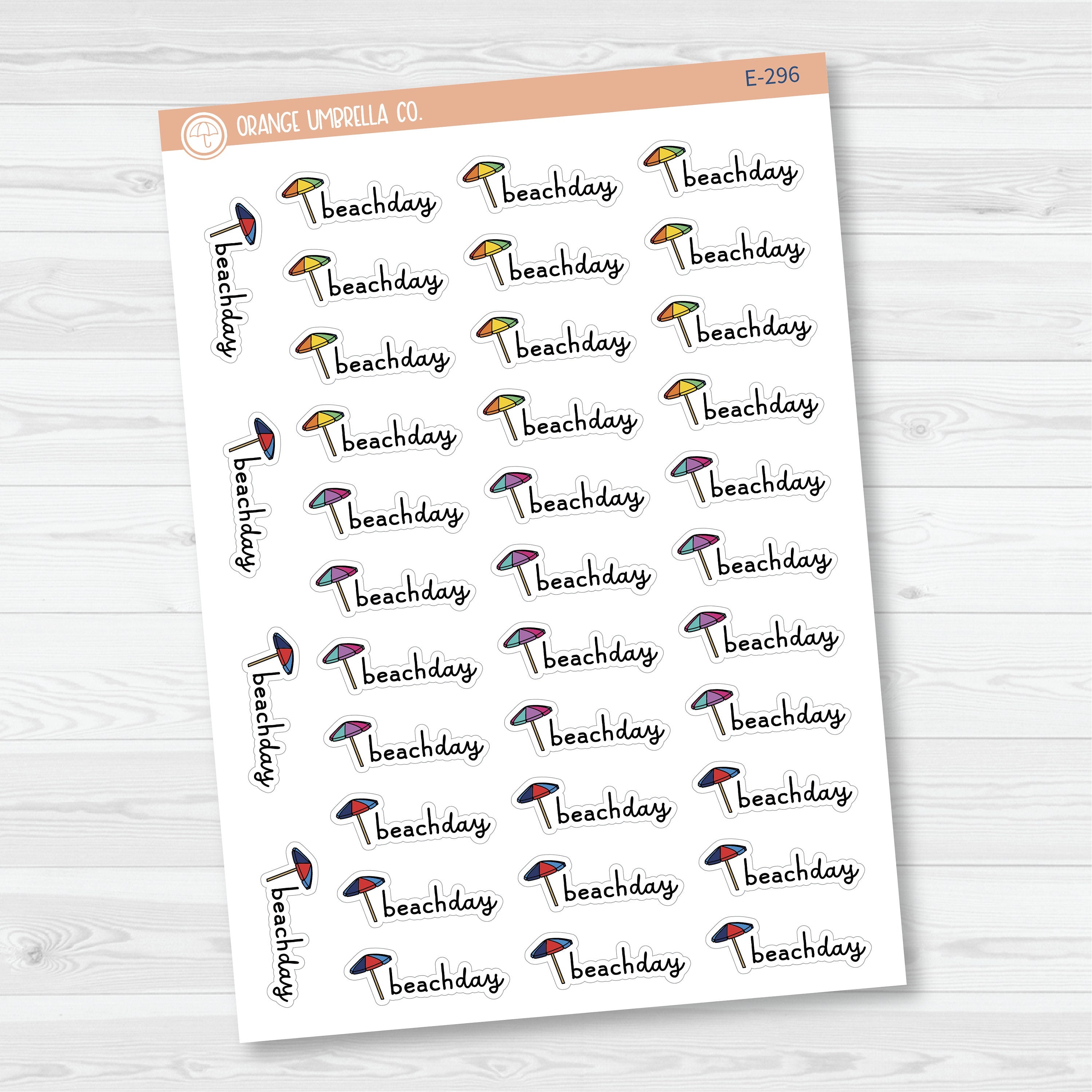 Beach Day with Ducky or Umbrella Planner Stickers | E-295 & E-296
