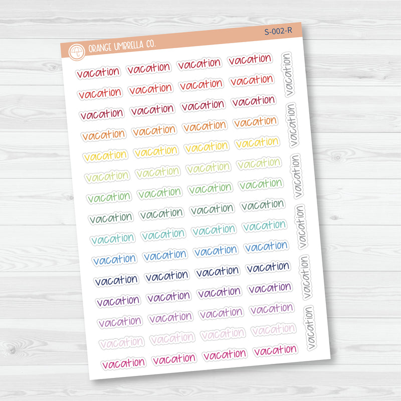 Vacation Script Planner Stickers | FJP | S-002