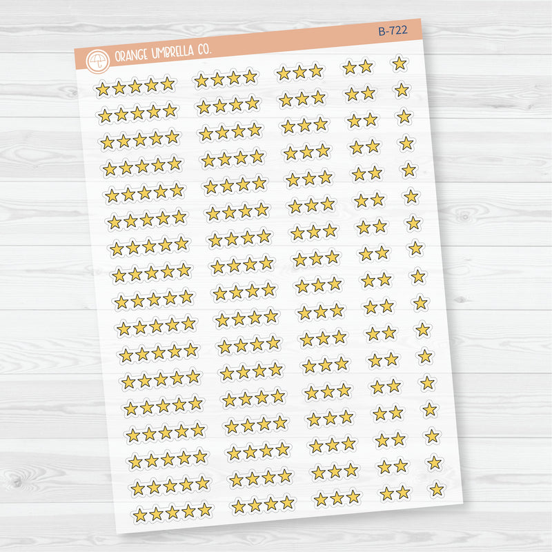 Star\Half Star Rating - Movie and Book Icon Tracker Planner Stickers | Clear Matte | B-722 & B-723-CM