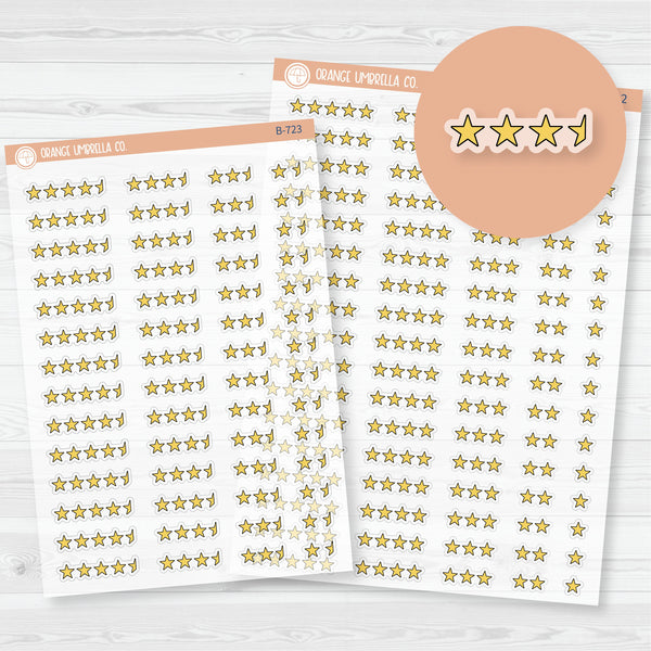 Star\Half Star Rating - Movie and Book Icon Tracker Planner Stickers | Clear Matte | B-722 & B-723-CM