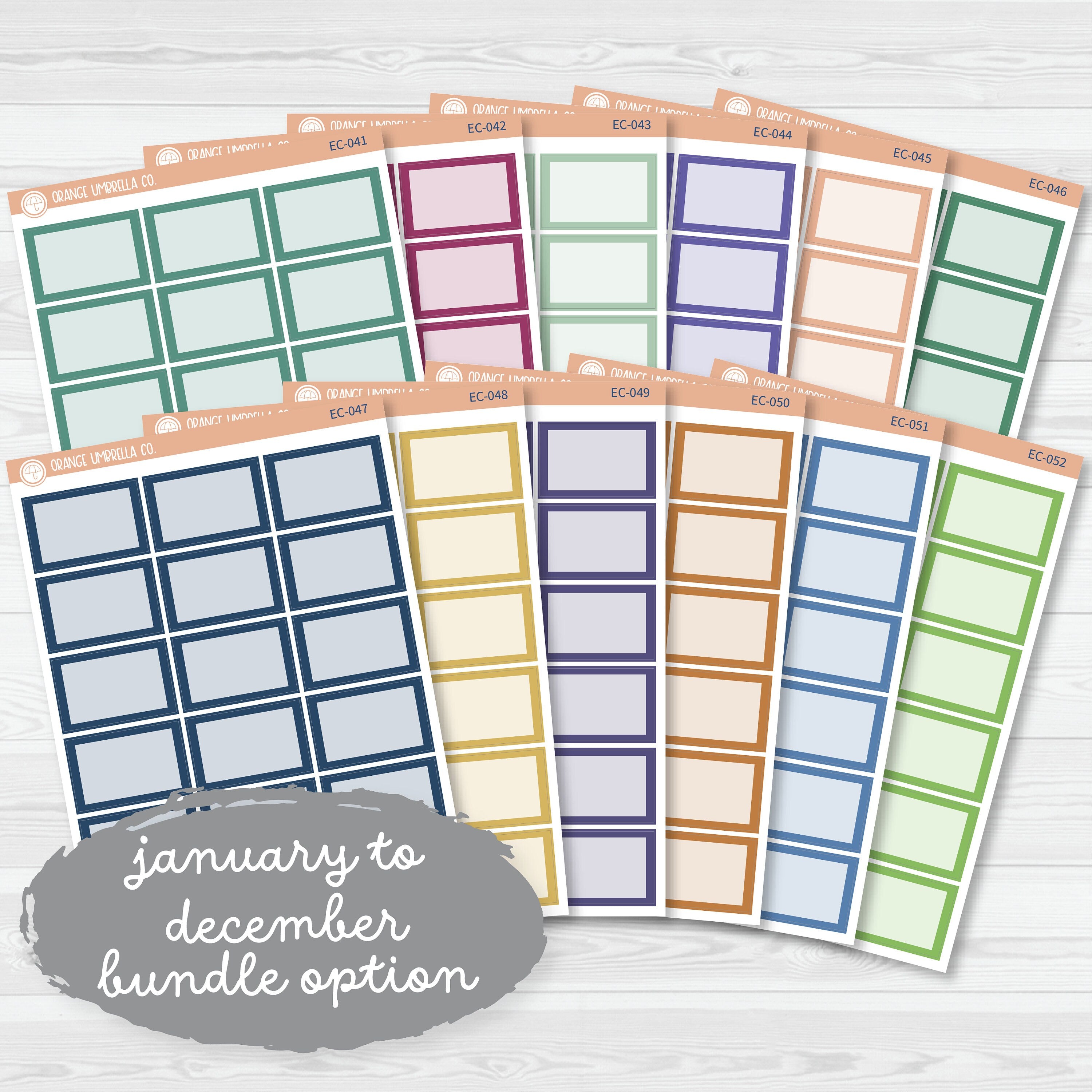 NP-Half Box Label Planner Stickers | Erin Condren Evolve Palette | EC-041-046