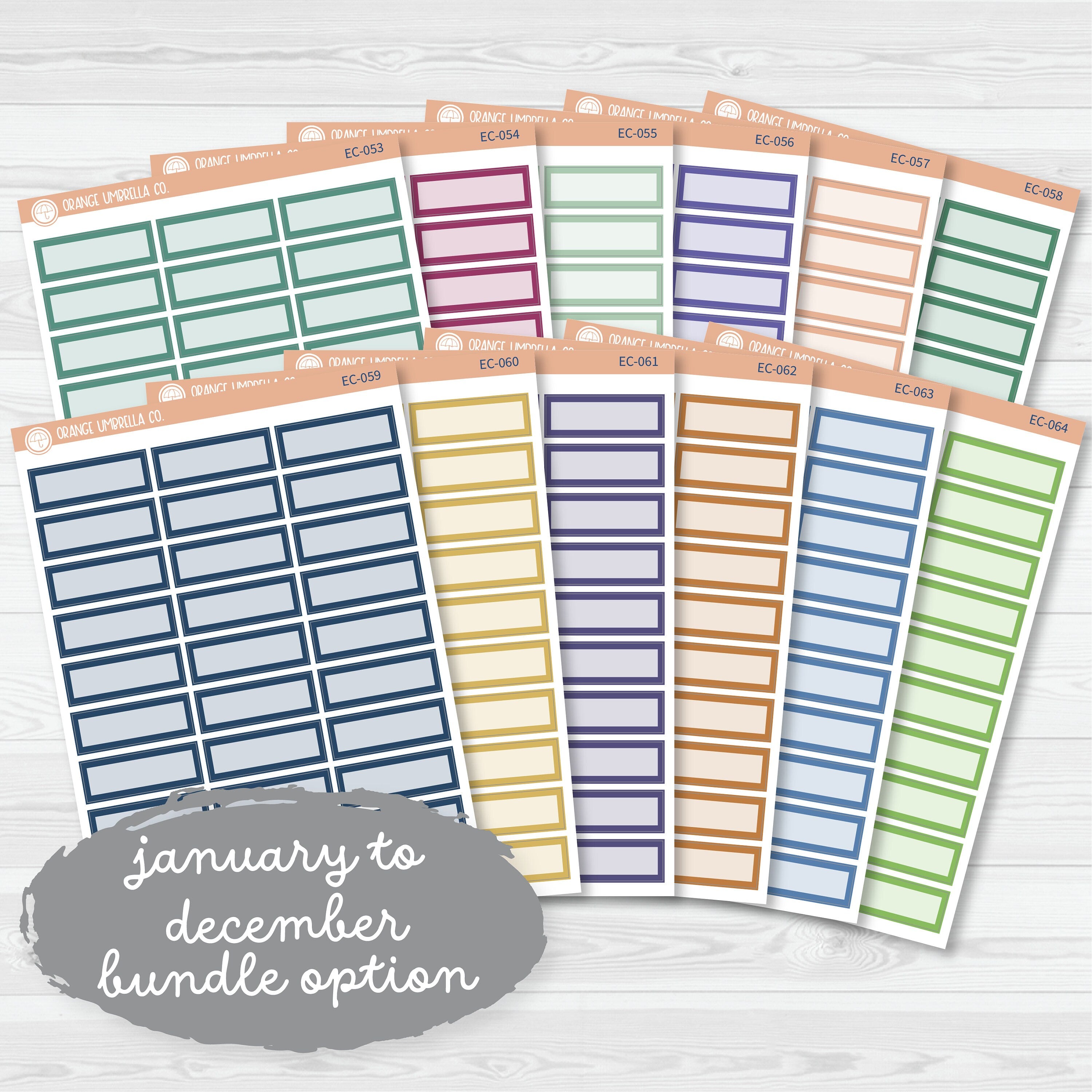 NP-Basic Third Box Label Planner Stickers | for Erin Condren Evolve Palette | EC-059-064