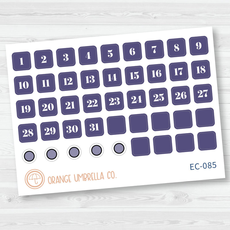 NP-Date Dot Planner Stickers | Erin Condren Evolve Palette | EC-083-088