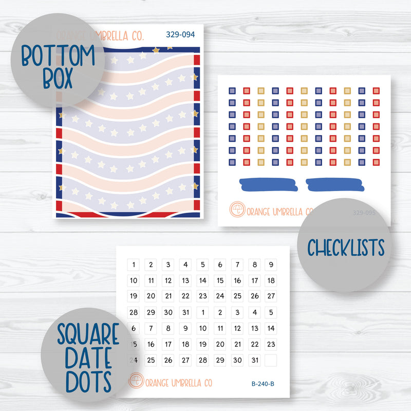 4th Of July | 7x9 Compact Vertical Planner Kit Stickers | Liberty | 329-091