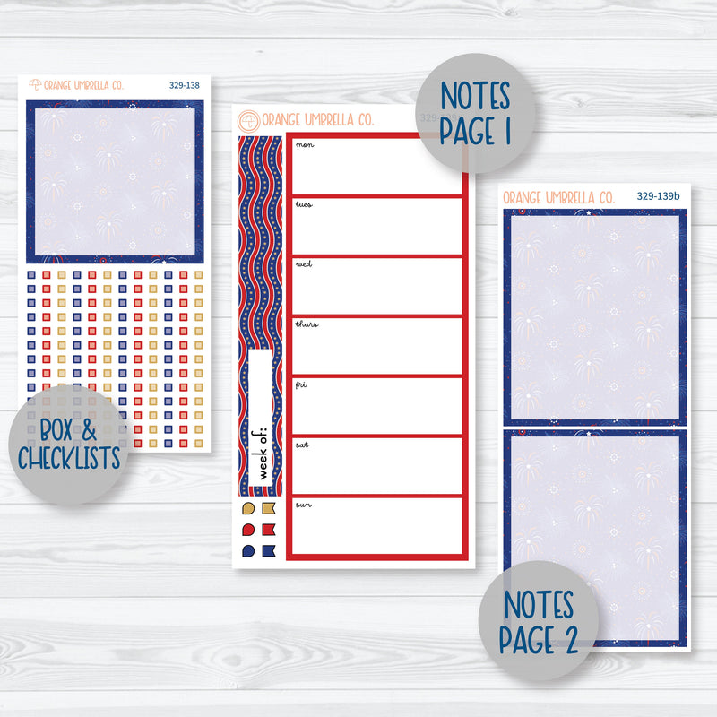 4th Of July Planner Kit | 7x9 Daily Duo Planner Kit Stickers | Liberty | 329-131