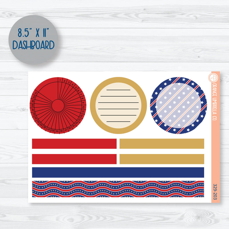 4th Of July Kit | Plum Dashboards Planner Kit Stickers | Liberty | 329-201