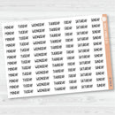 Day of the Week Header Planner Stickers | F8 | B-729