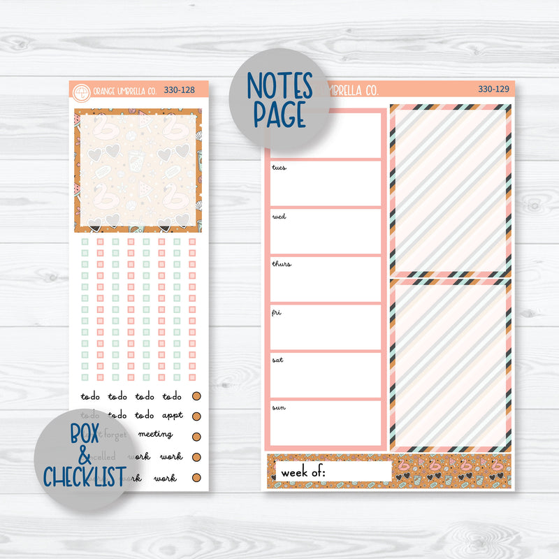 Flamingo Summer Kit | A5 Daily Duo Planner Kit Stickers | Flamingo Floaties | 330-121