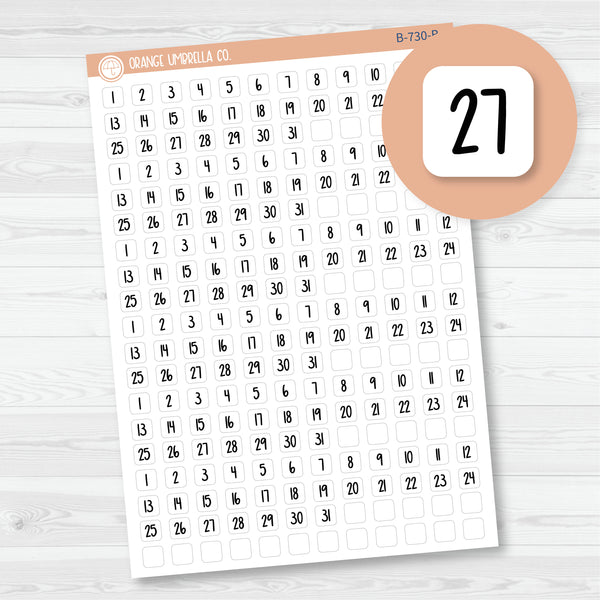 Mini Date Dots | 6 Months Planner Stickers | F8 Print Square | B-730-B