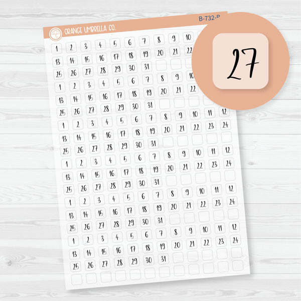 Mini Date Dots | 6 Months Planner Stickers | F14 Print Square | B-732-BCM
