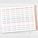 Day of the Week Header Planner Stickers | F15 | B-733