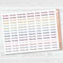 Day of the Week Header Planner Stickers | F19 | B-734