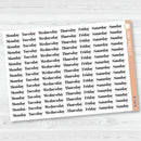 Day of the Week Header Planner Stickers | F19 | B-734