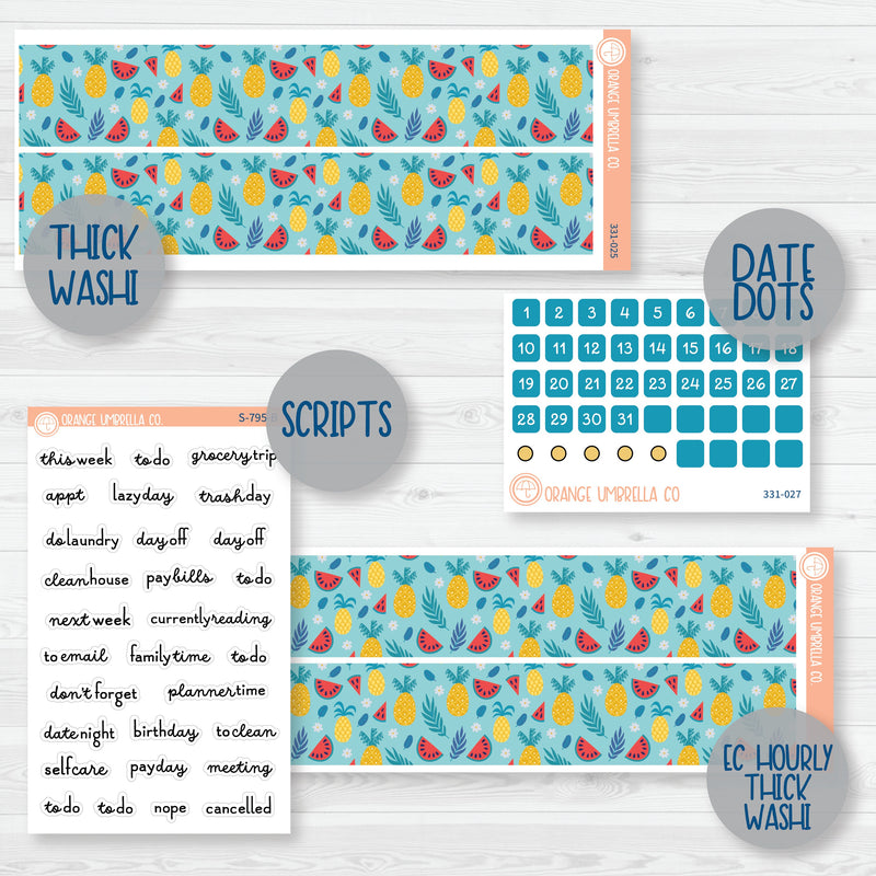 Summer Beachside Party Stickers | Weekly Add-On Planner Kit Stickers | Out Of Office | 331-012