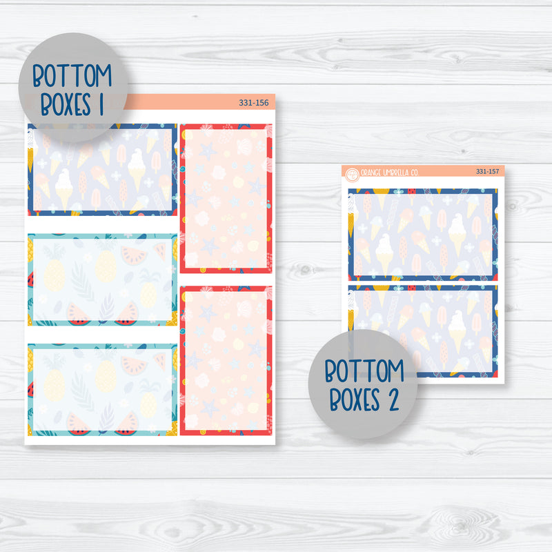 Summer Beachside Party Stickers | 7x9 Plum Daily Planner Kit Stickers | Out of Office | 331-151