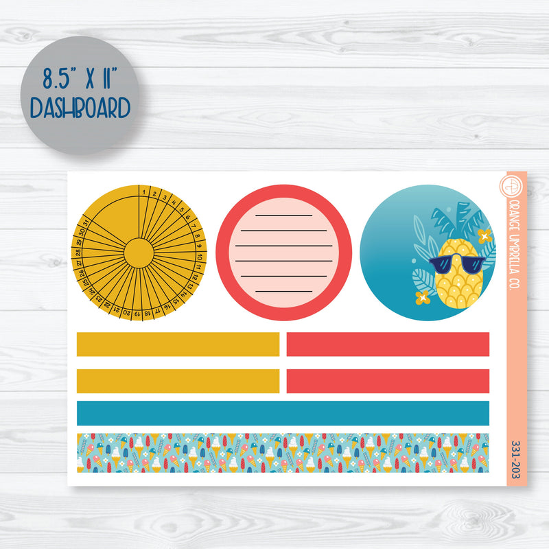 Summer Beachside Party Stickers | Plum Dashboards Planner Kit Stickers | Out of Office | 331-201