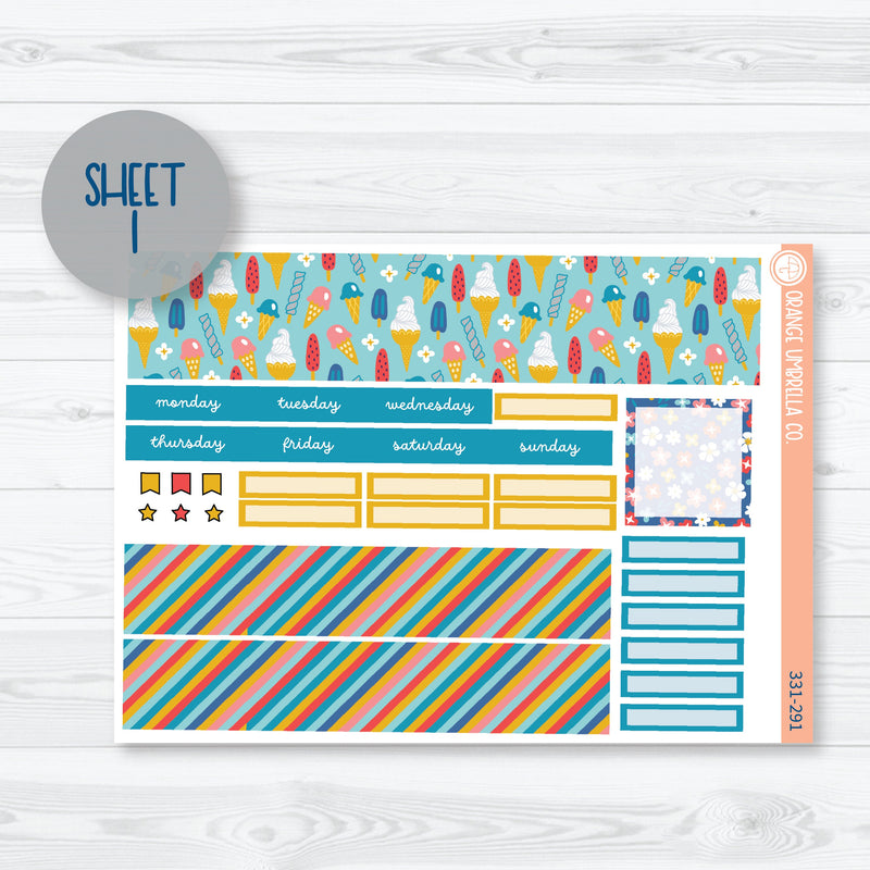 Summer Beachside Party Stickers | Hobonichi Cousin Monthly Planner Kit Stickers | Out Of Office | 331-291