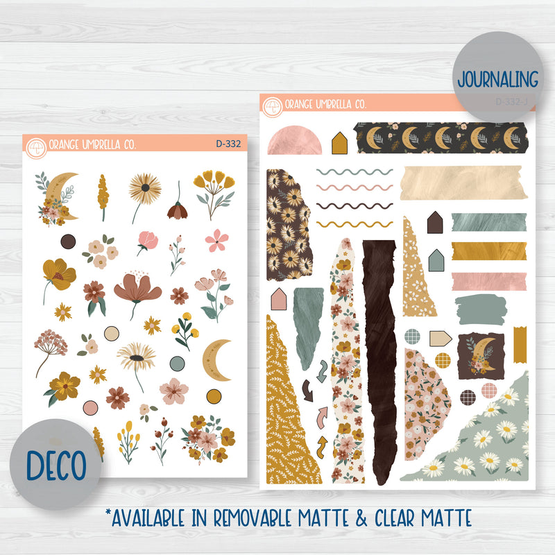 Late Summer Floral Stickers | Weekly Planner Kit Stickers | Living Is Easy | 332-001