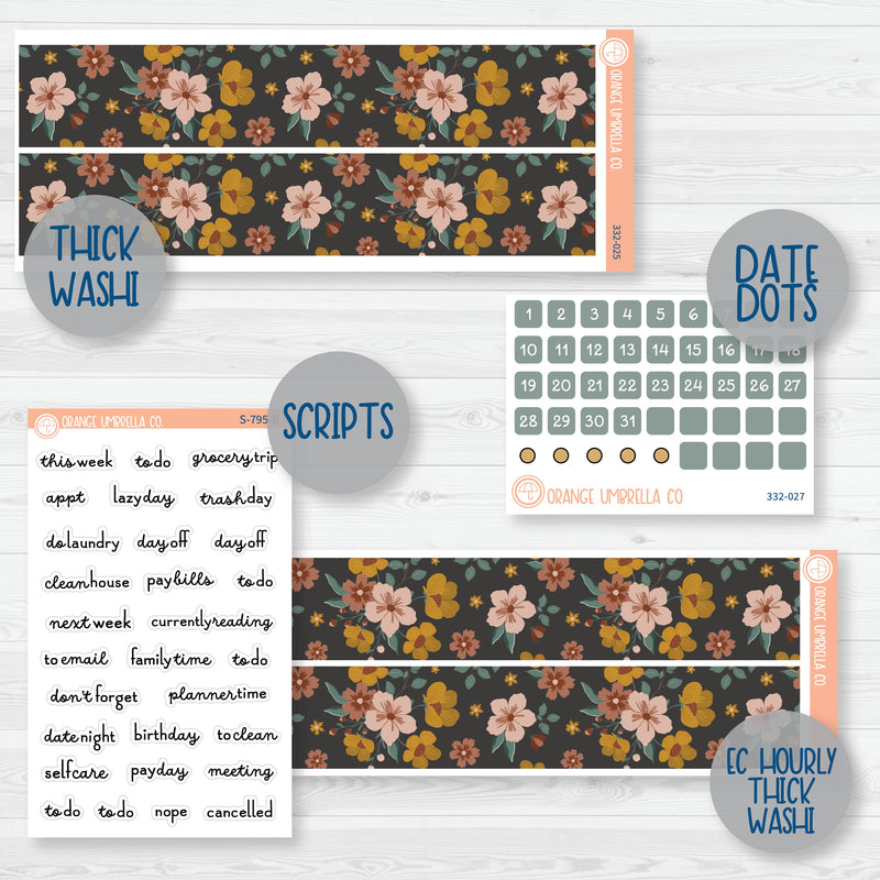 Late Summer Floral Stickers | Weekly Add-On Planner Kit Stickers | Living Is Easy | 332-012