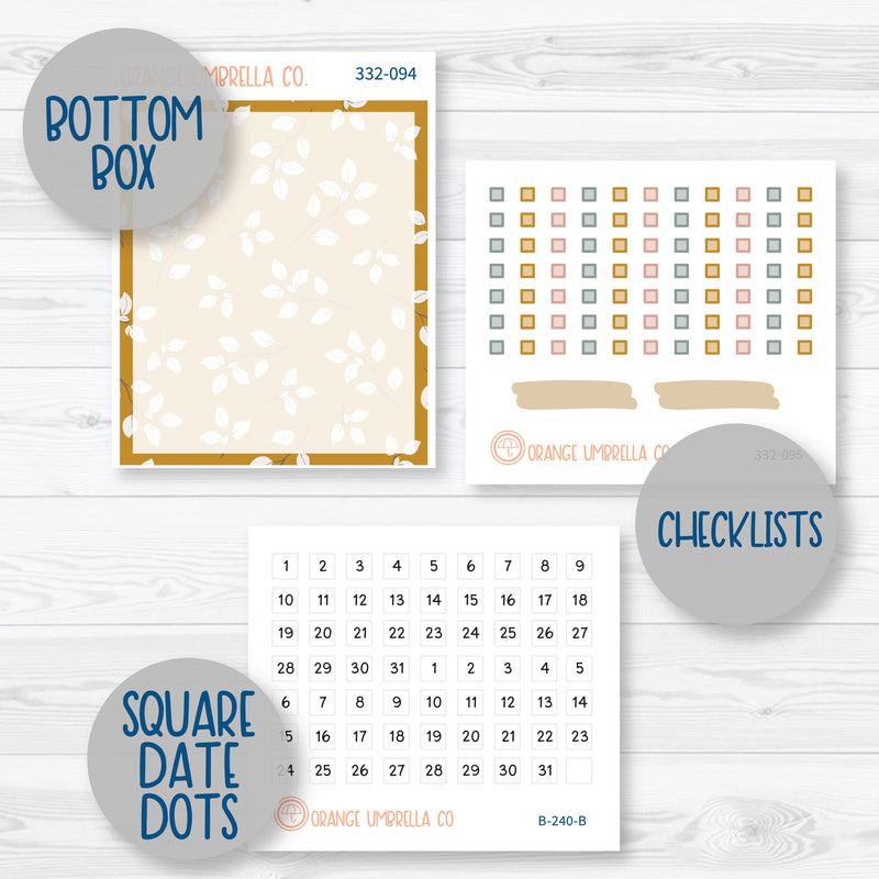 Late Summer Floral Stickers | 7x9 Compact Vertical Planner Kit Stickers | Living Is Easy | 332-091