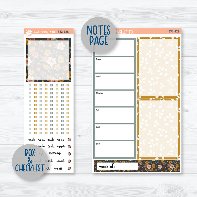 Late Summer Floral Stickers | A5 Daily Duo Planner Kit Stickers | Living Is Easy | 332-121