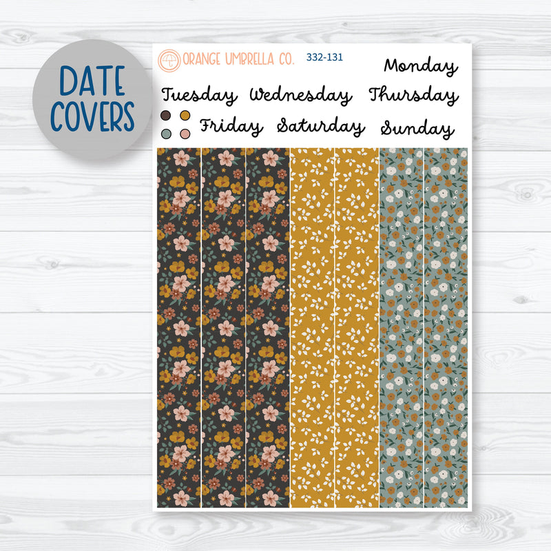 Late Summer Floral Stickers | 7x9 Daily Duo Planner Kit Stickers | Living Is Easy | 332-131